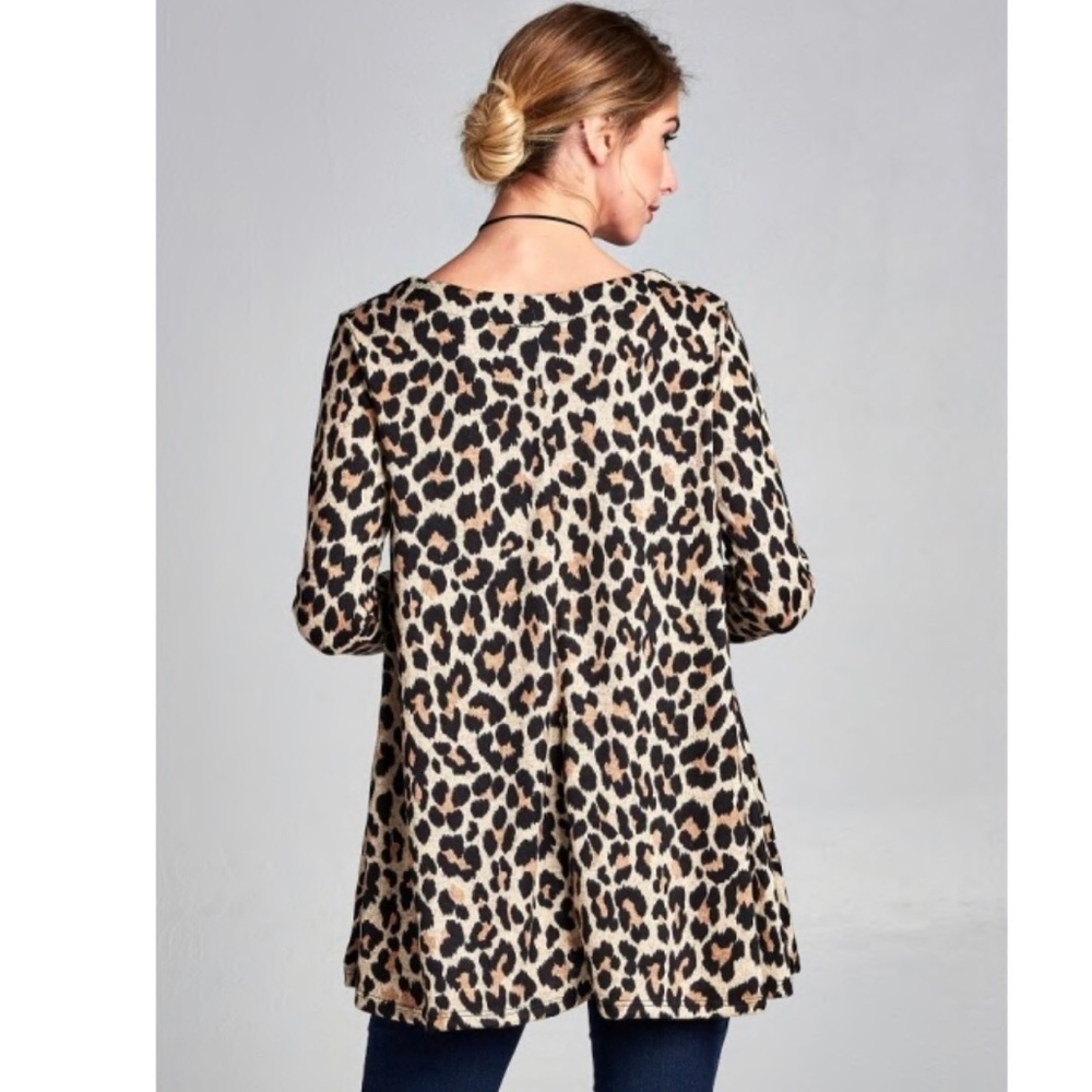Love Kuza leopard print swing tunic
